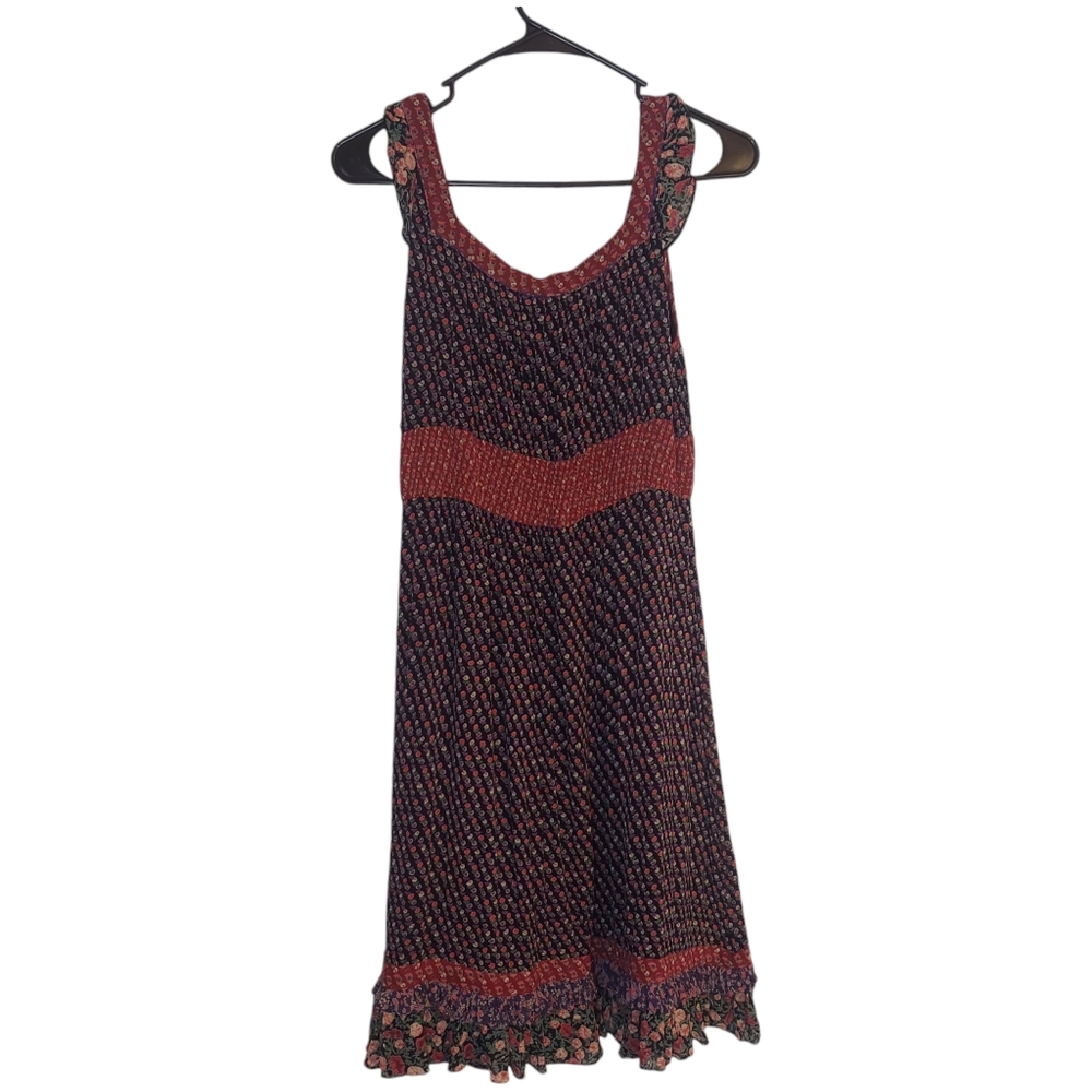 Maple Anthropologie Ditzy Floral Sleeveless Dress Smocking & Ruffles Siz…